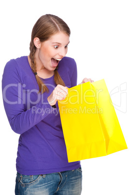 Frau mit Einkaufstasche