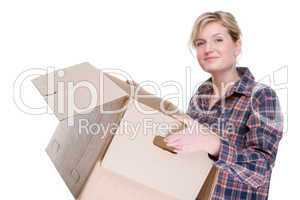 Woman with box