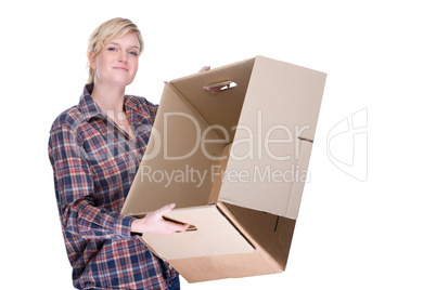 Woman with box