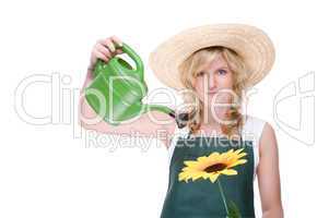 Gardener with watering can