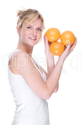 Woman with orange