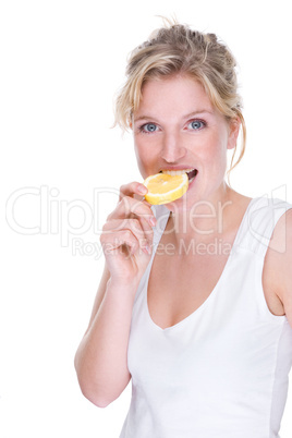 Woman with lemon