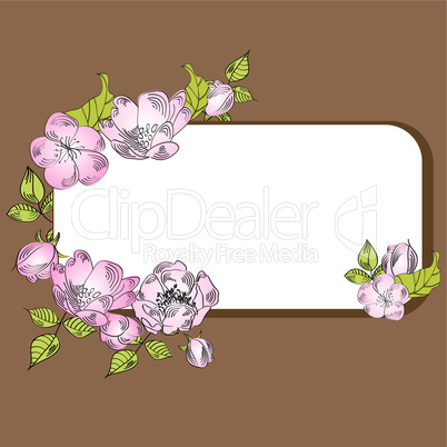 Frame with pink flowers