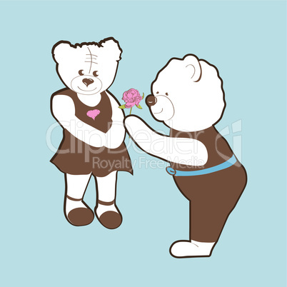 Valentine bears vector