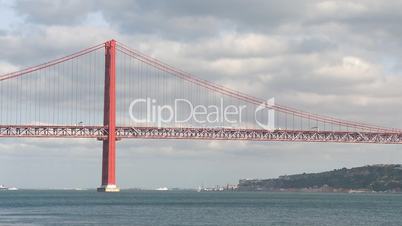 Time lapse of large bridge in Lisbon