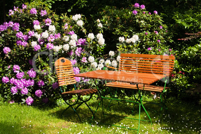 Sitplatz im Garten, Seat in a garden