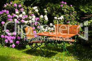 Sitplatz im Garten, Seat in a garden