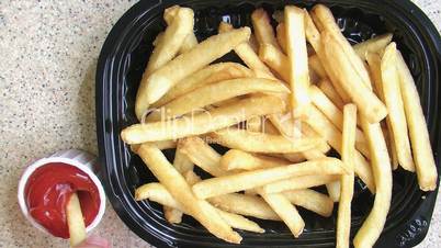 French Fries with Ketchup Time Lapse