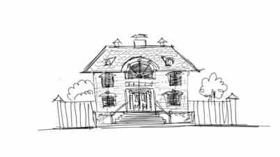 sketch of the house