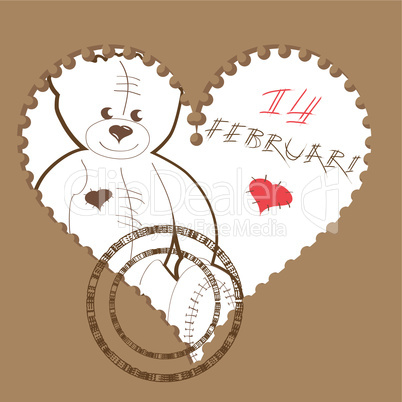 Valentine's heart with teddy