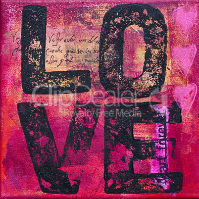 Malerei mit Text Love