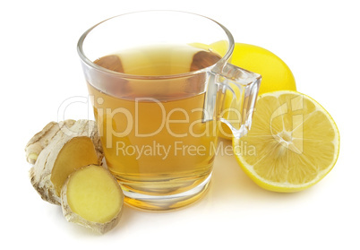 Tea with ginger and lemon