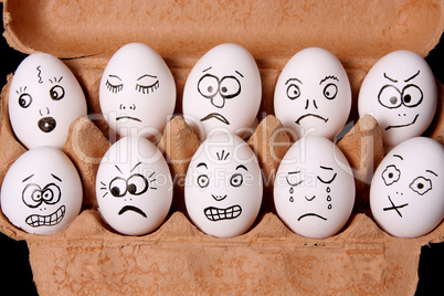 Eier mit Gesicht