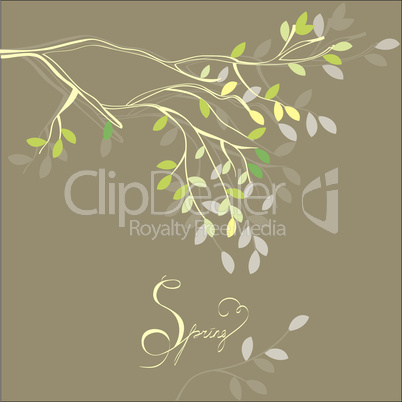 Stylized background with spring branch