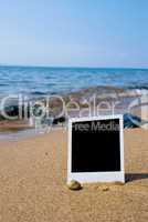 Photo card on sand beach