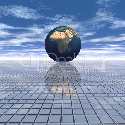 globe on stripe background