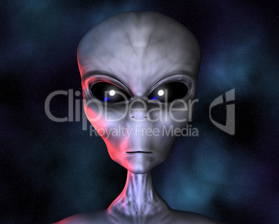 alien portrait with stars