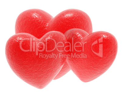 red love hearts