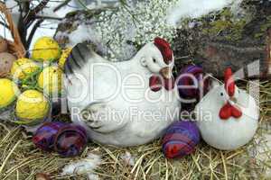 Osternest im Schnee