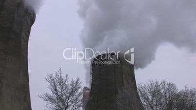 HD Two smoking towers of power station