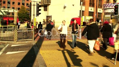 Time-lapse people on a pedestrian crossing