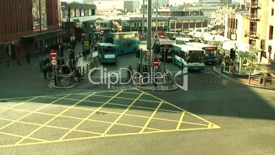 Time lapse clip of buses coming and going in Liverpool city center