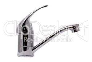 Modern mixer tap isolated on a white background
