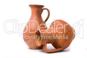 Jugs on white background