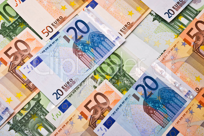 Euro banknotes background