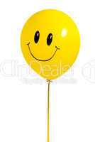 Yellow balloon with smile on white background