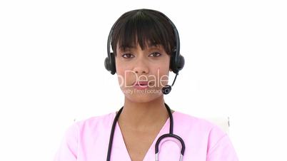 Krankenschwester mit Headset