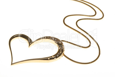 Golden heart shaped necklac