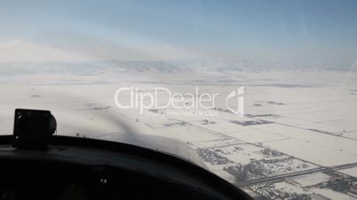 Aerial Cessna 172 from cockpit