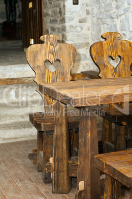 Wooden table and chairs