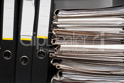 Three folders and documents