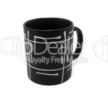 Black cup on white background