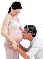 Attractive pregnant woman with her husband