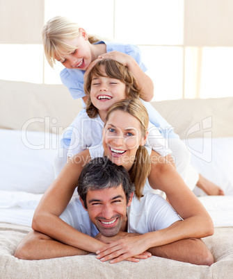 Happy family having fun