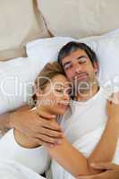 Loving couple sleeping