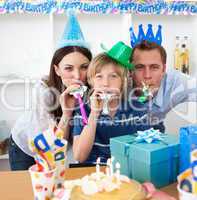 parents celebrating their son's birthday