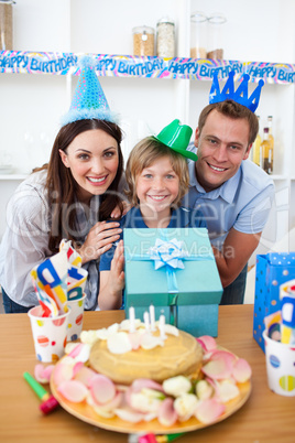 parents celebrating their son's birthday