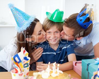 parents celebrating their son's birthday