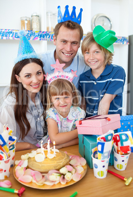 Adorable little girl celebrating her birthday