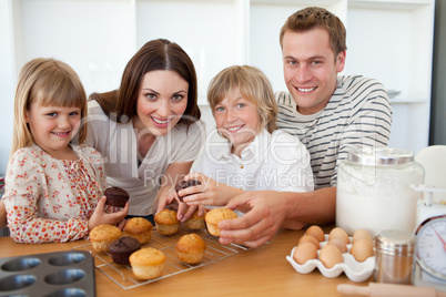 Family eating their muffins