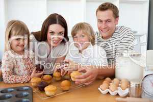 Family eating their muffins