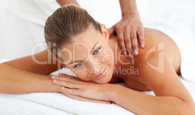 Blond woman having a massage