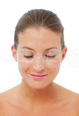 Relaxed woman after having a spa treatment