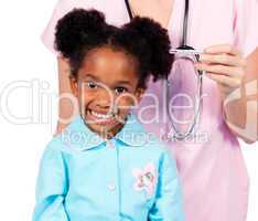 Adorable little girl attending medical check-up