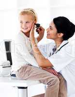 Cute little girl attending a medical check-up