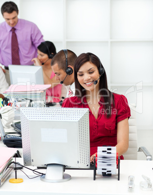 Multi-ethnic business people working